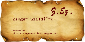 Zinger Szilárd névjegykártya